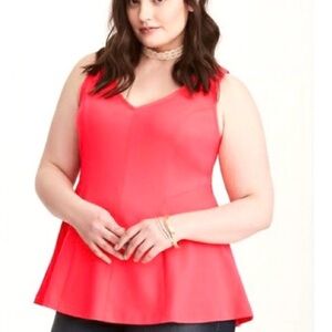 🦋TORRID Neon Coral Peplum Top🦋